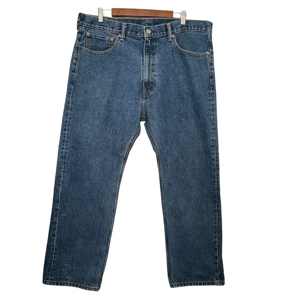 Levi's Men Jeans 40x29 Blue 505 Regular Fit Straight‎ Leg Classic Workwear